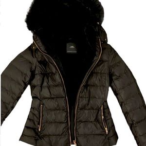 ZARA black fur jacket